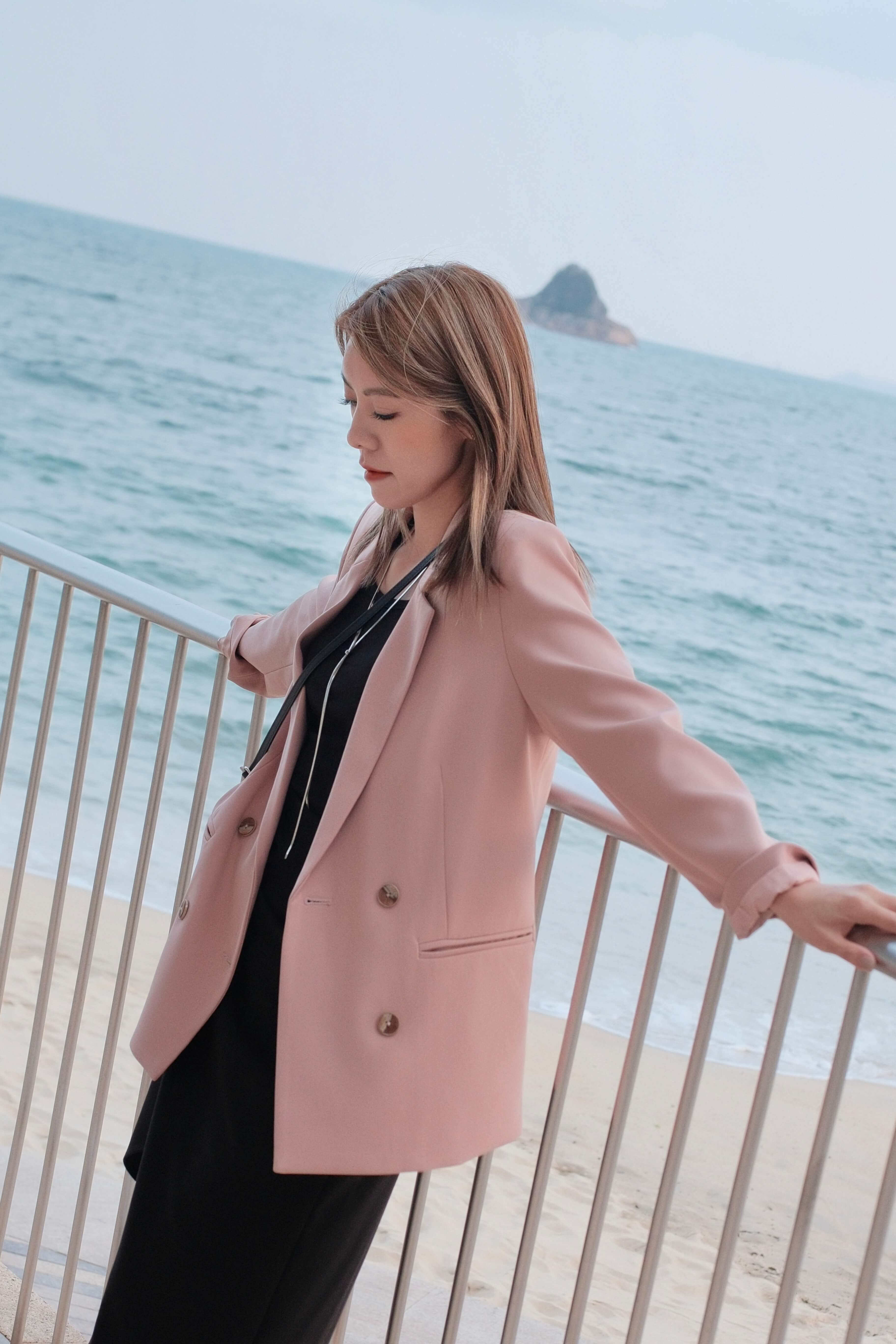 Double-Breasted Notch Lapel Blazer_BZ253L20