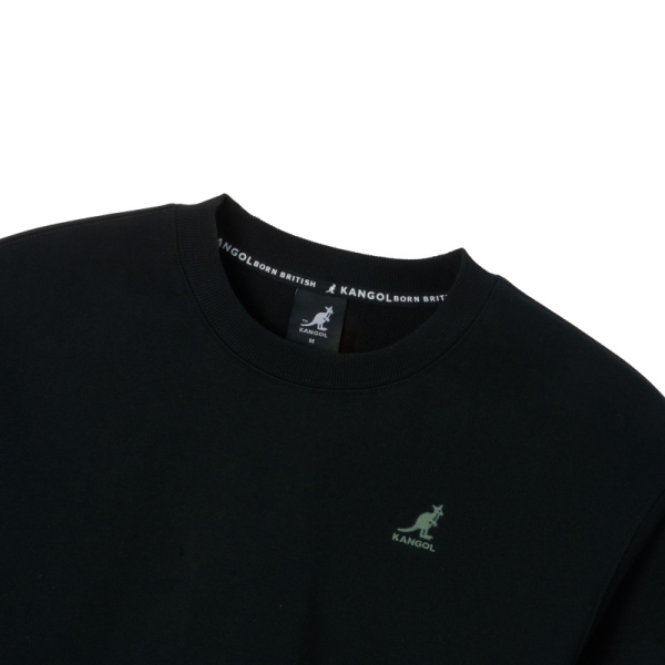 KANGOL 長袖 黑 刺繡 短版 大學T 女 6452100220