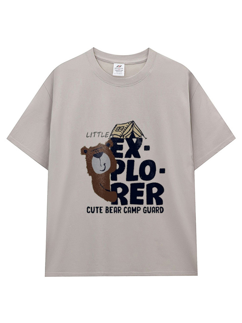 療癒感滿分★EXPLORER 露營小熊插畫棉T