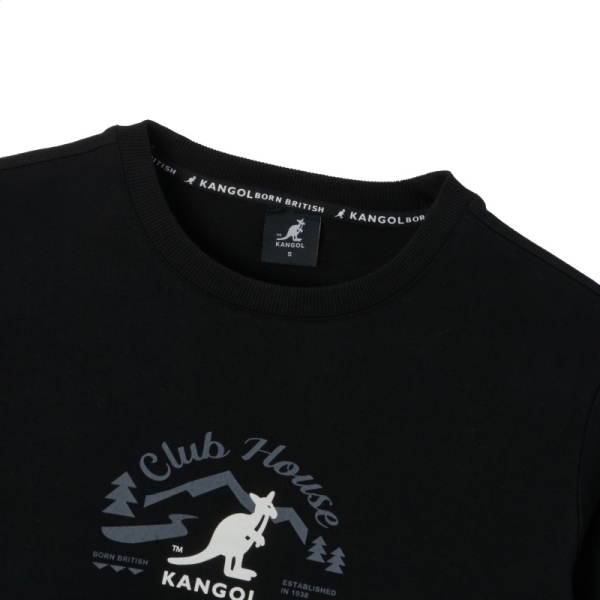 KANGOL 長袖 黑 假兩件 印花T 薄長 女 6452100420