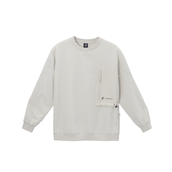 KANGOL 大學T 淺卡其 工裝 口袋長袖 中性 6455100631