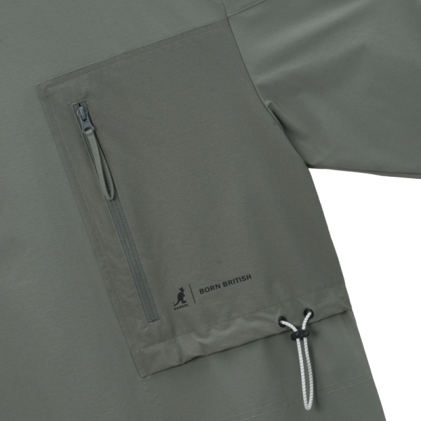 KANGOL 大學T 灰綠 工裝 口袋長袖 中性 6455100672