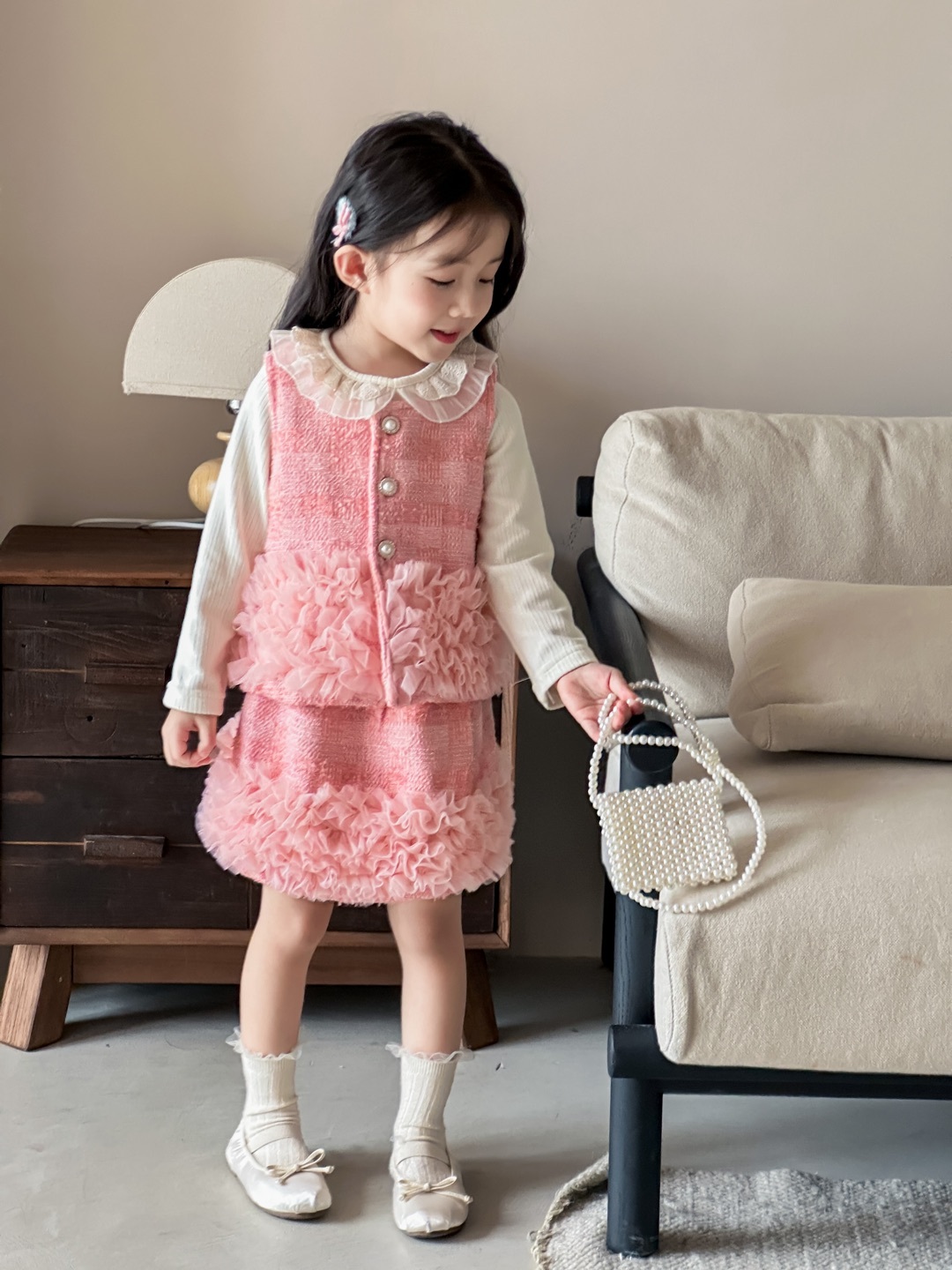 BYB10SE001PK 櫻花粉紗紗淑女3件套