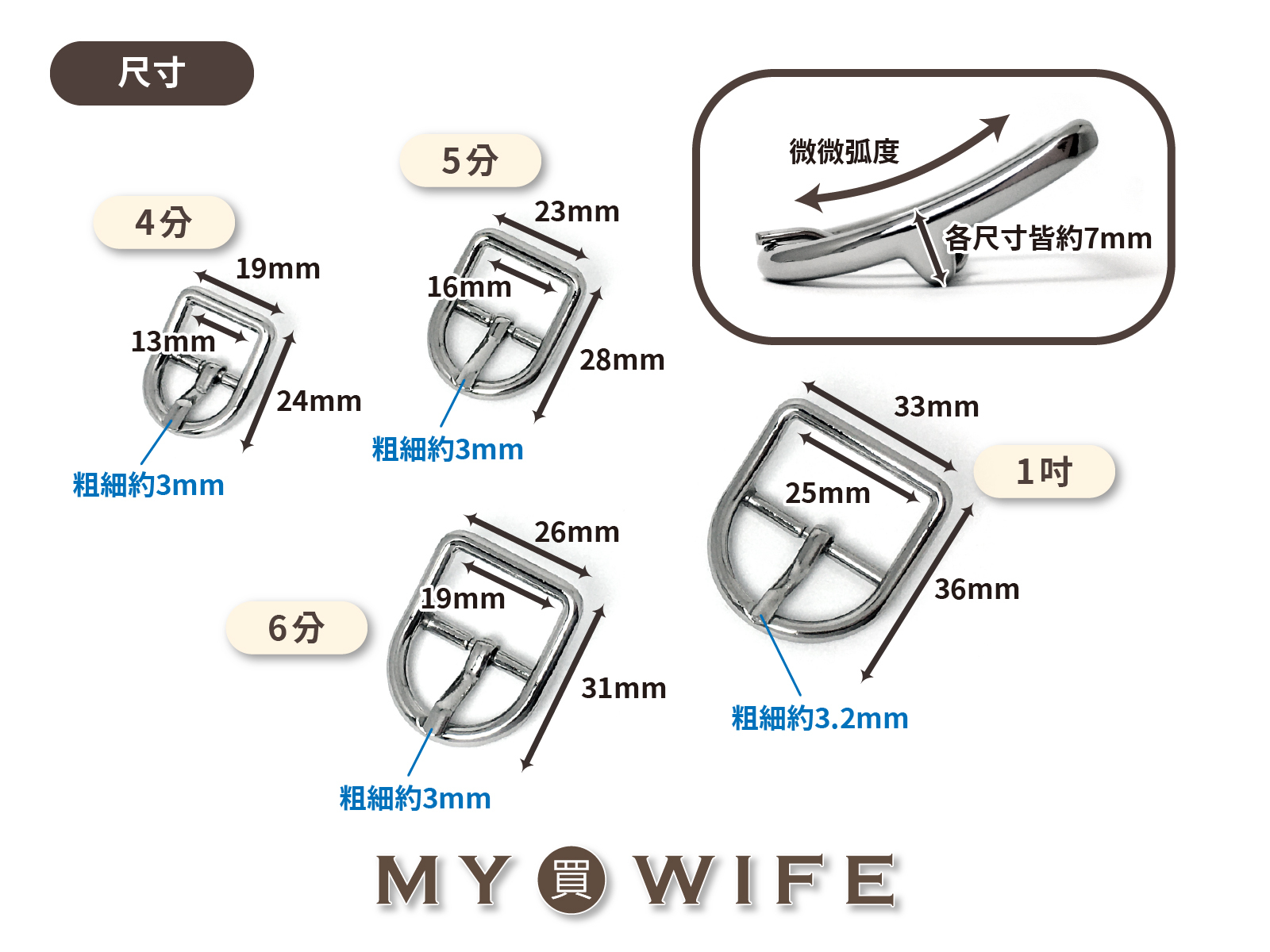 合金針扣_調節環/調節扣_3色4規格【YR-Y2283】