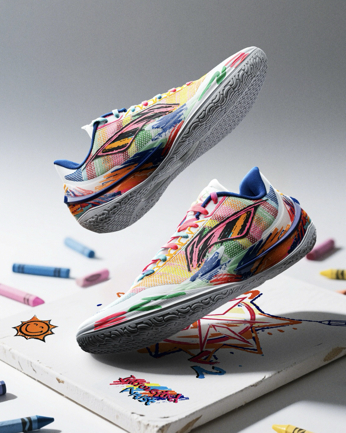 Li-Ning LiRen 利刃5V2 "Introverted artist" 碎影 全彩塗鴉 緩震 回彈 實戰籃球鞋