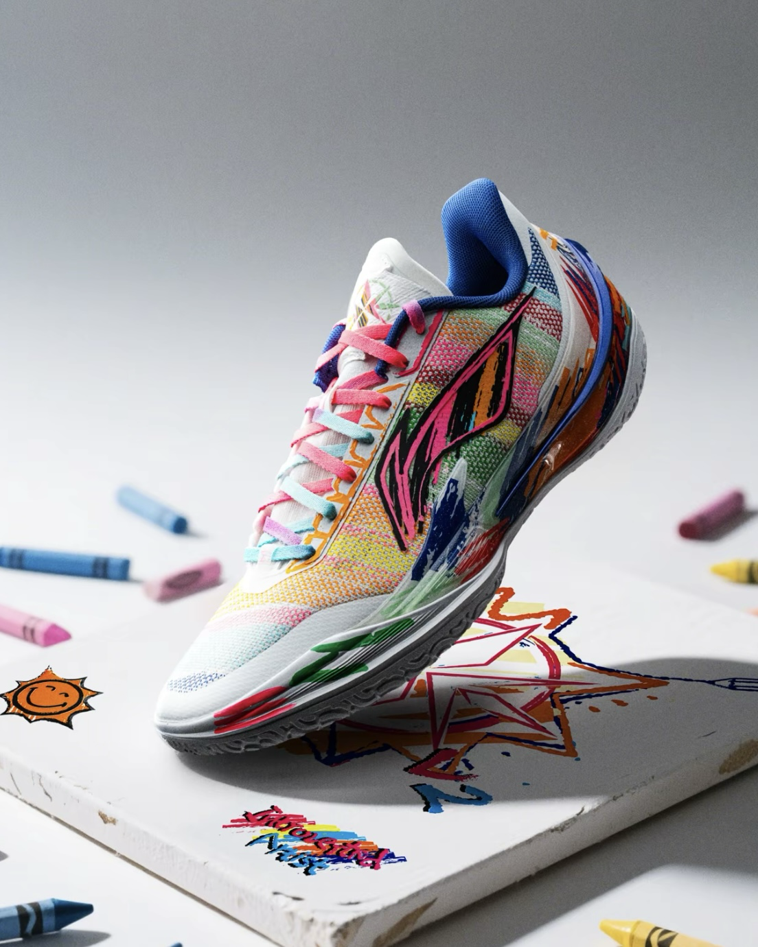 Li-Ning LiRen 利刃5V2 "Introverted artist" 碎影 全彩塗鴉 緩震 回彈 實戰籃球鞋