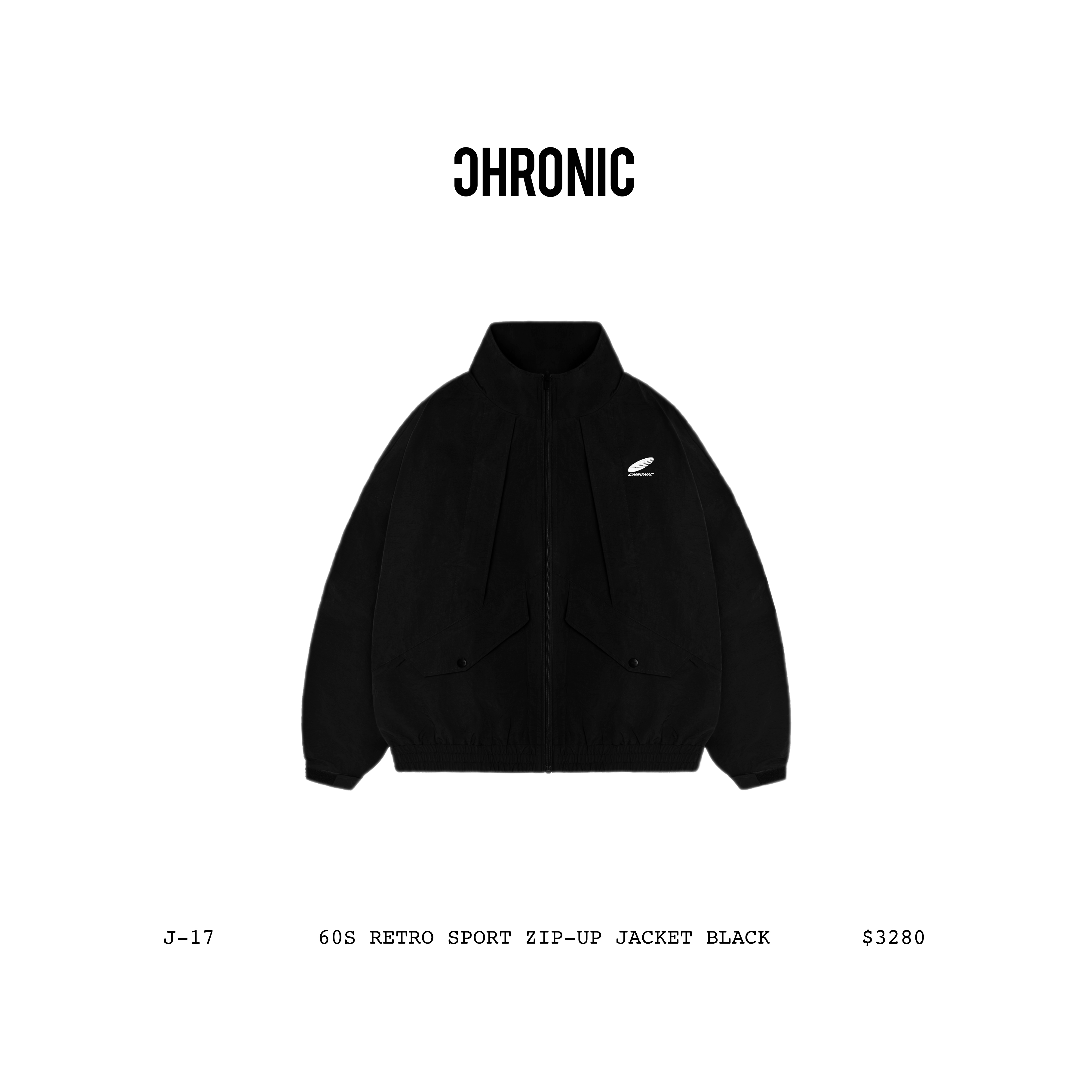 60S RETRO SPORT ZIP-UP JACKET BLACK / J-17