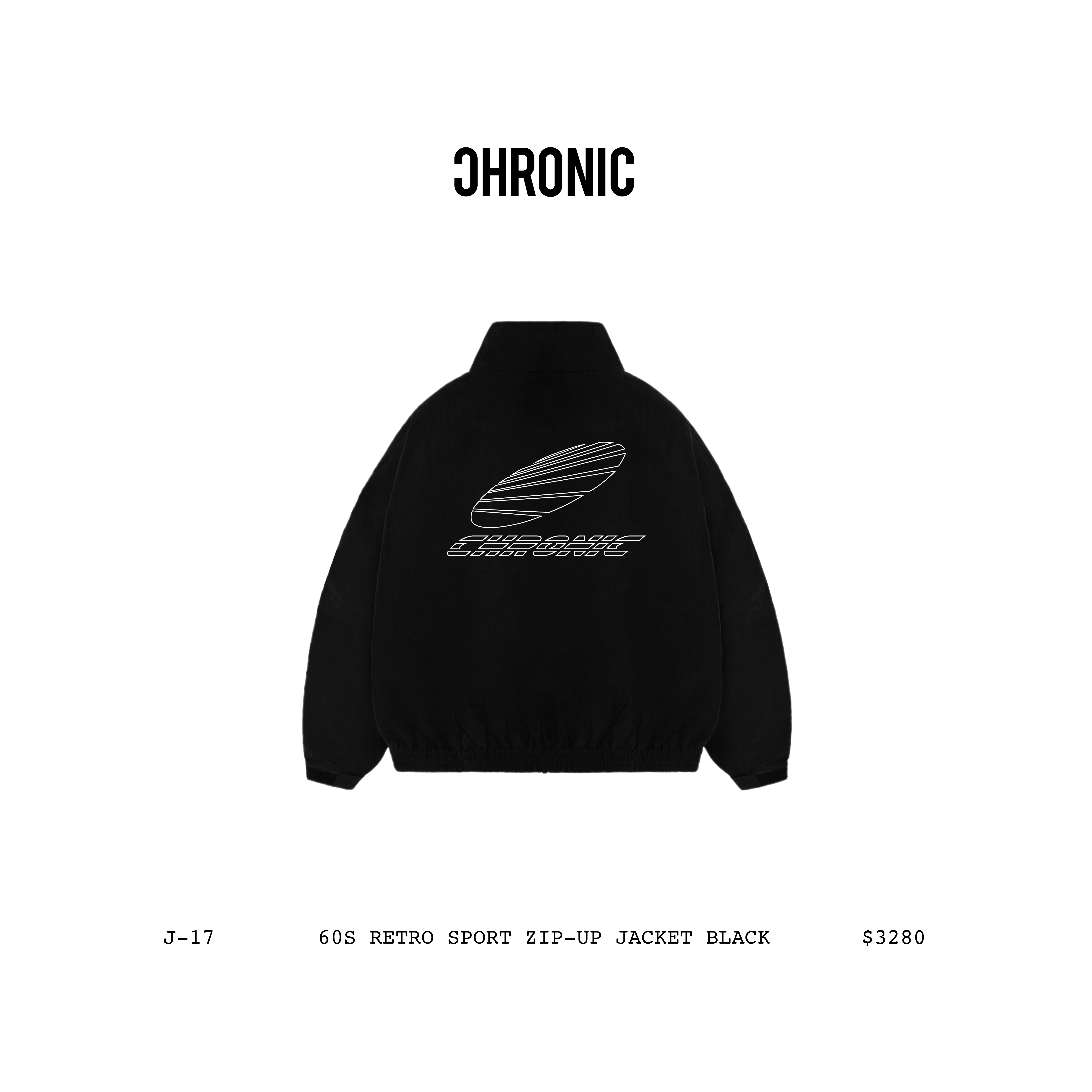 60S RETRO SPORT ZIP-UP JACKET BLACK / J-17