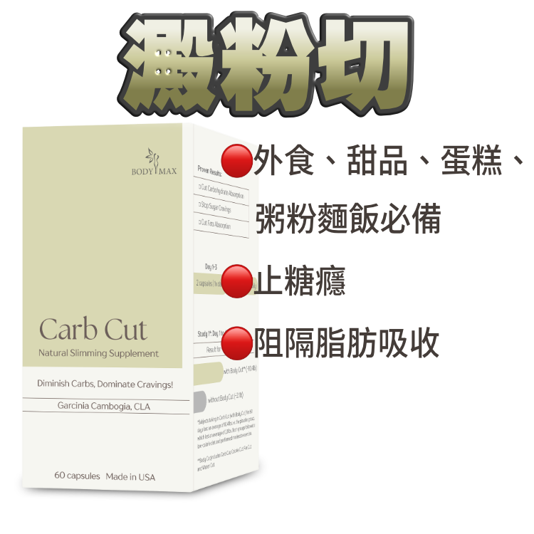 全新 **阻隔 粥●粉●麵●飯●蛋糕●曲奇●甜品飲品●吸收** 產品！最新配方：減10.4磅* CARB CUT澱粉切
