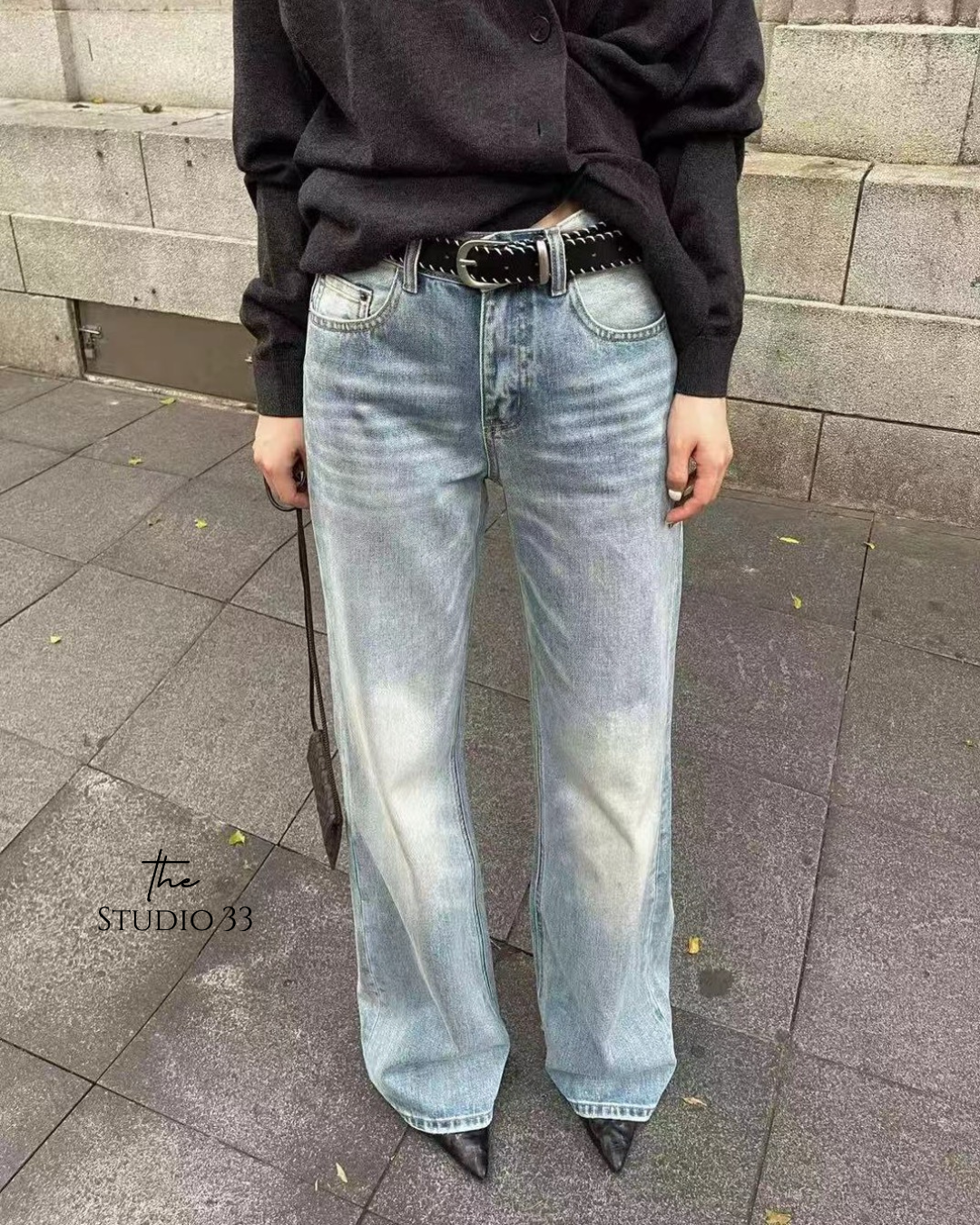 Nellie&Co.雲霧退洗直筒褲