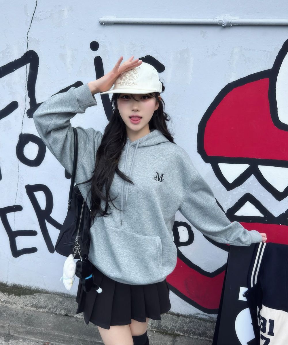 韓國限定🇰🇷 MUCENT SIGNATURE BASIC LOGO HOOD T 小標誌 帽T 長袖 寬鬆 男女 / 預購