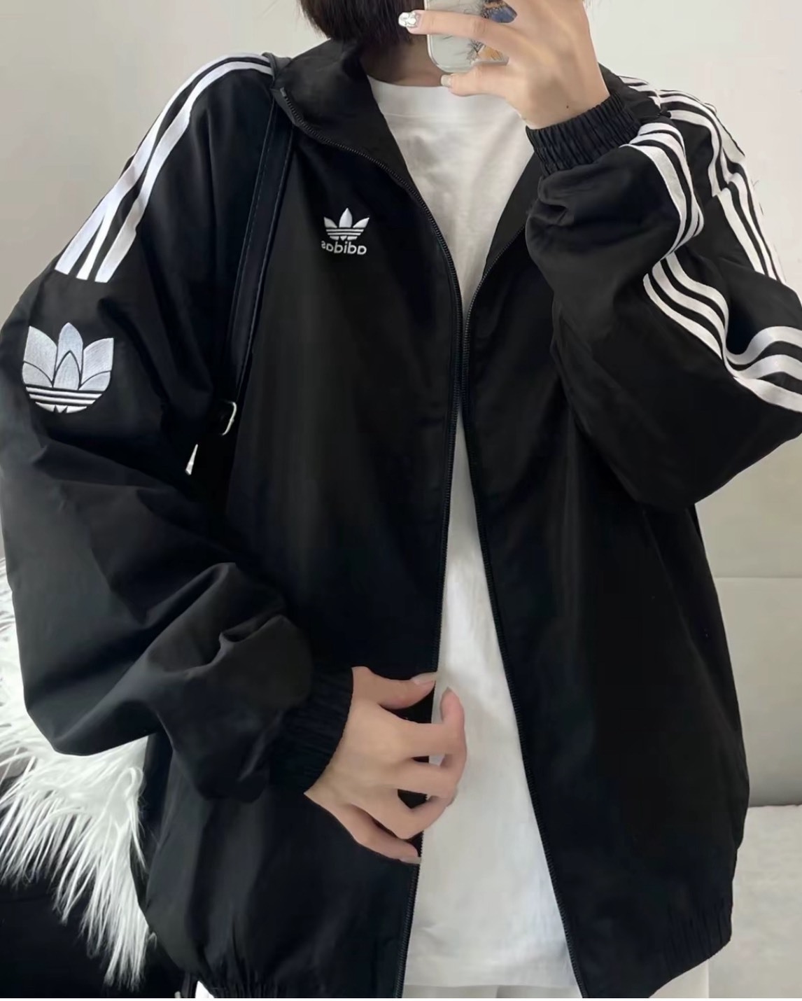 ADIDAS ORIGINALS RT TT U2 防風外套  三葉草 男女款 黑色 JM2716
