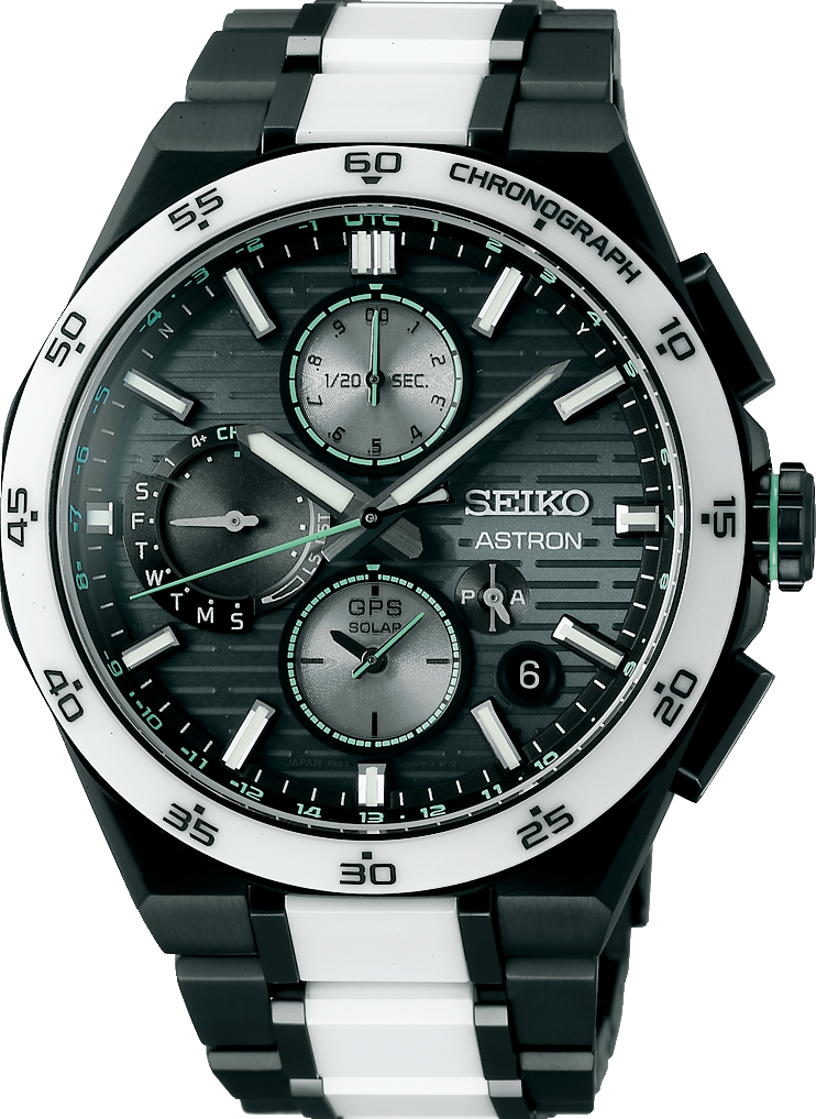 萬年鐘錶 -  SEIKO ASTRON GPS 未來風格白色陶瓷太陽能衛星對時鈦金屬錶帶男錶 SSH185J1 / 5X83-0AT0G 錶徑43.4MM