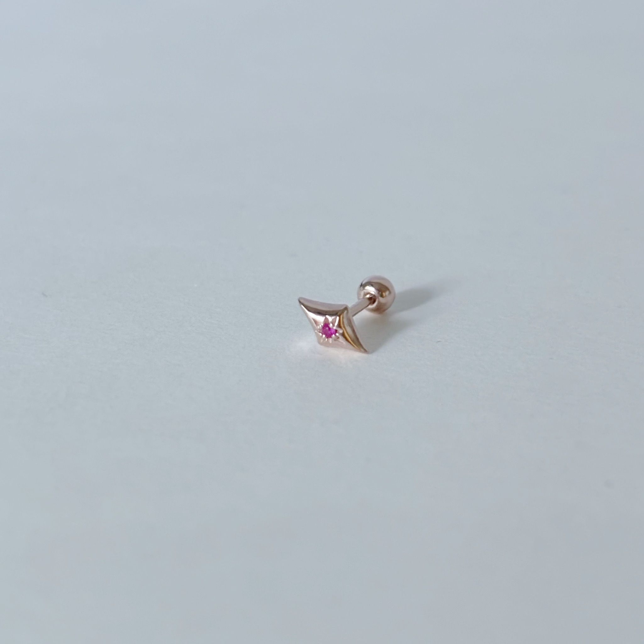 Aster紅寶石轉珠耳環