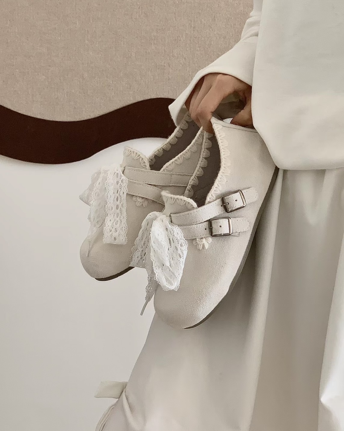 【現貨】OPDFA 可愛的你 甜美 蕾絲 全包 勃肯鞋 三色