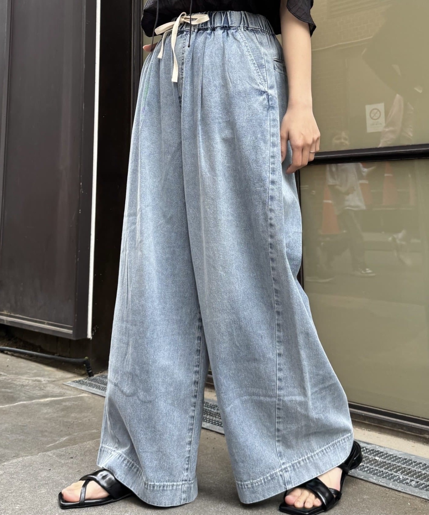 CIAOPANIC TYPY(チャオパニックティピー)  【低身長・高身長対応/サイズ展開あり】【新色追加】スタイルアップ柔らかワイドイージーパンツ薩克斯藍M（TYZ1051503A0001）