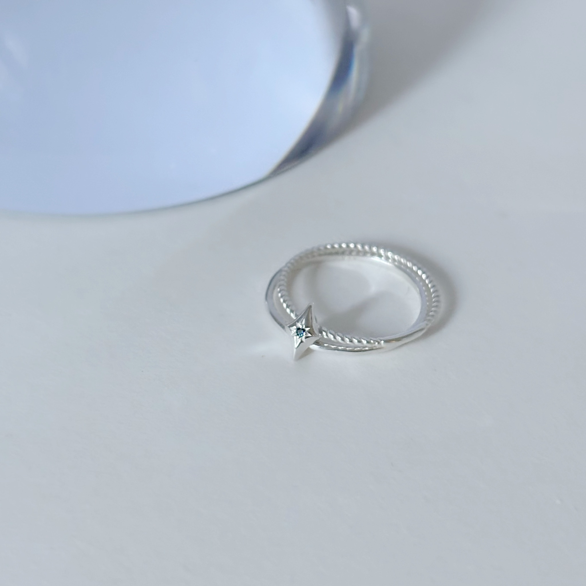 Aster藍鑽雙層link戒指