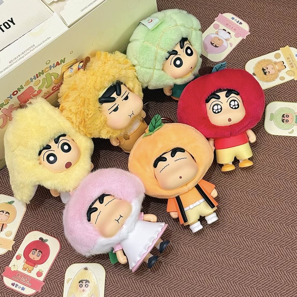 TOPTOY X 蠟筆小新 水果盲盒 水果屋 搪膠臉 毛絨吊飾 可拆卸 可愛療癒