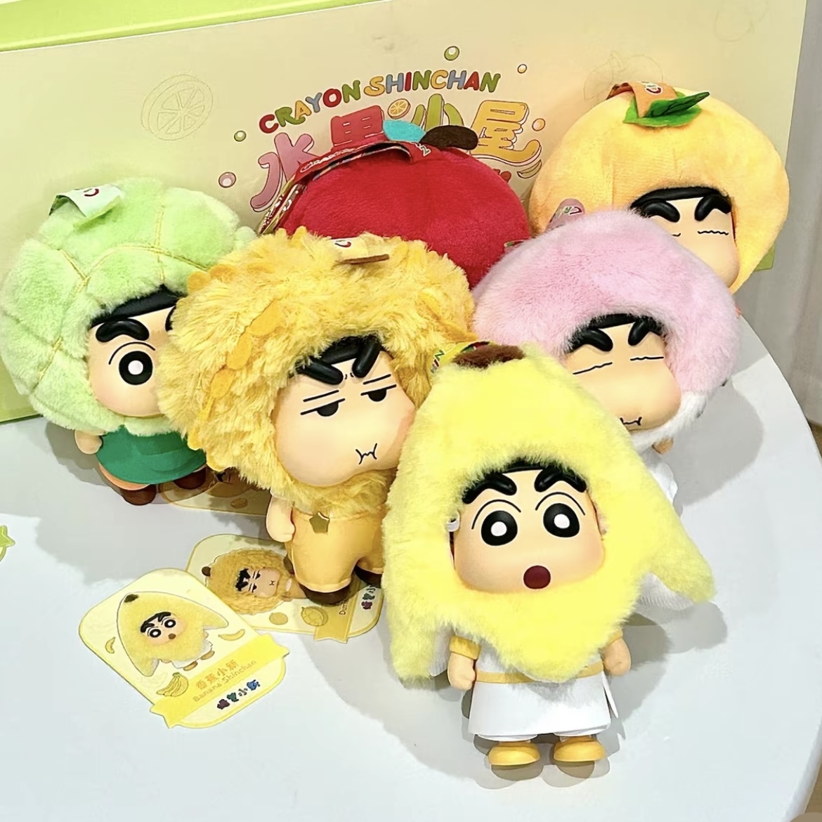 TOPTOY X 蠟筆小新 水果盲盒 水果屋 搪膠臉 毛絨吊飾 可拆卸 可愛療癒