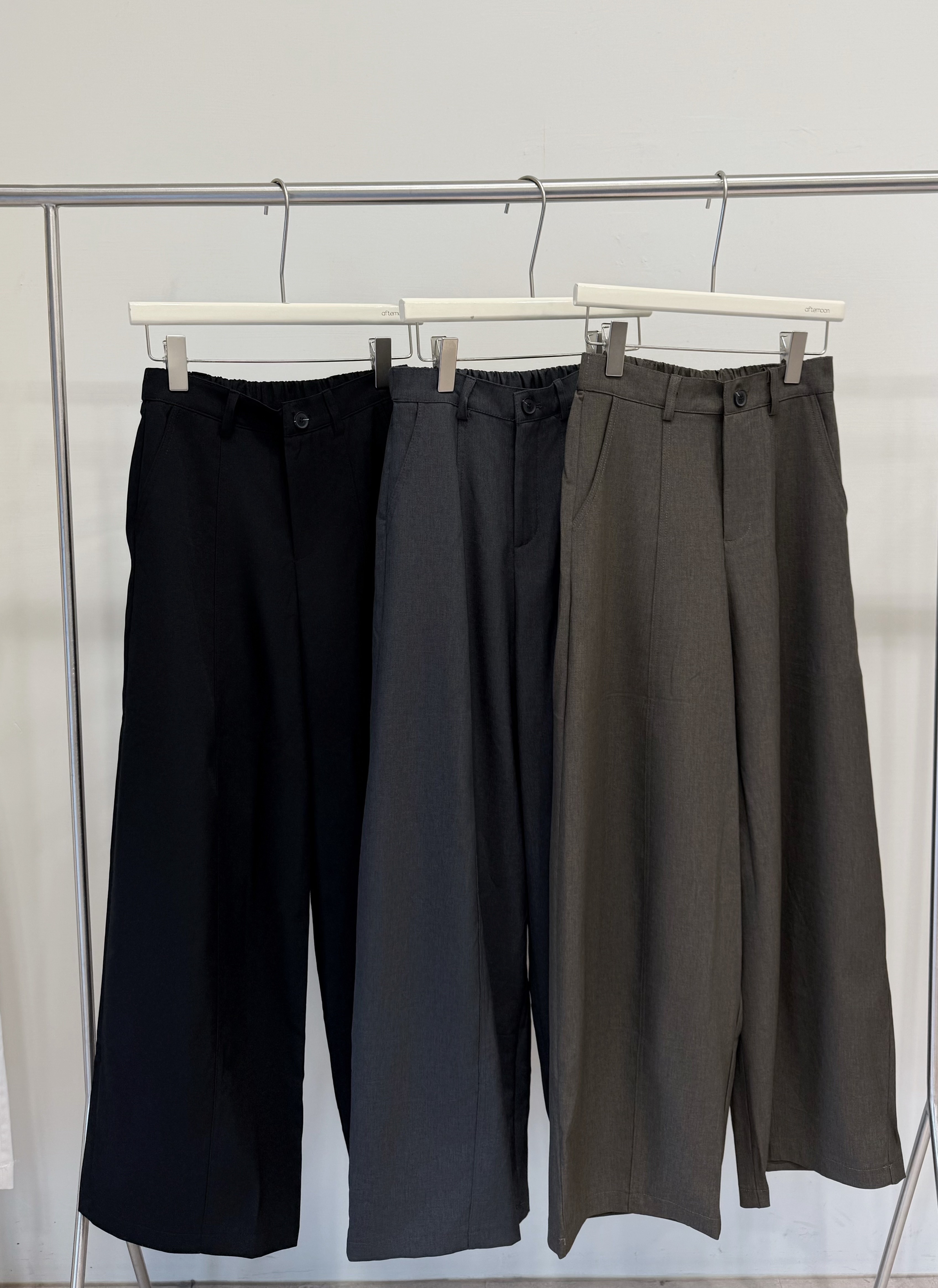 6886 後鬆緊寬鬆落地西裝褲