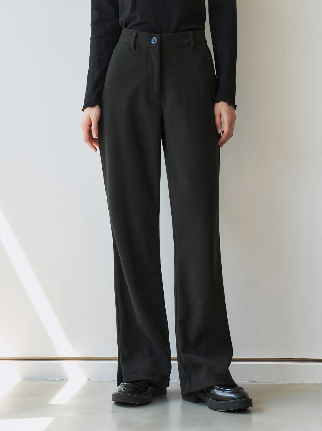 【期間限定】毛呢厚磅微喇叭西裝褲