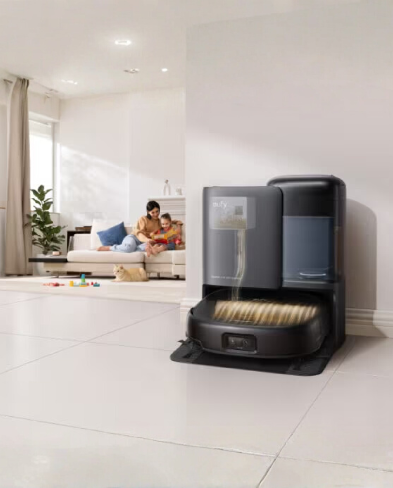 [月付型(新品)出租方案] eufy | Omni E25 自清潔掃拖一體全能機器人 (兩色) (活水洗地/零纏繞伸縮滾刷/20000PA大吸力)