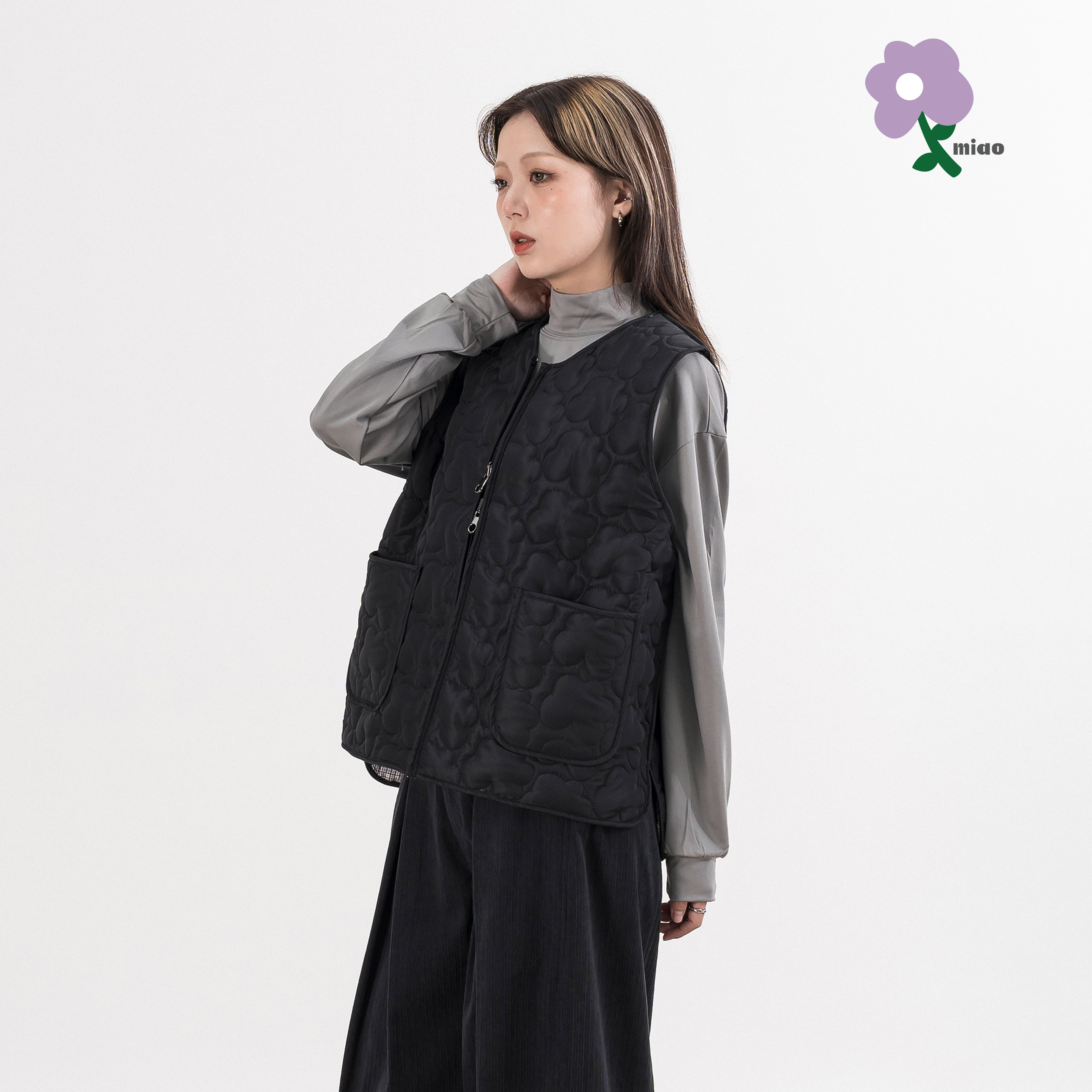 AGILITY MIAO Flowers Reversible Vest 雙面穿 小花 鋪棉背心 [M-V8]