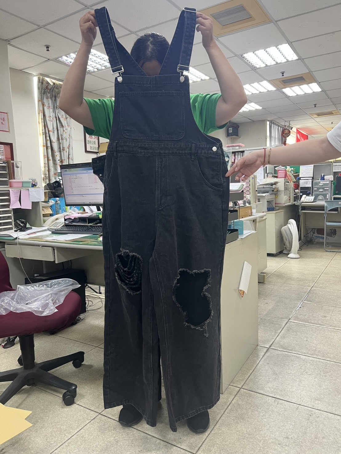 鳳山院｜牛仔吊帶褲4L