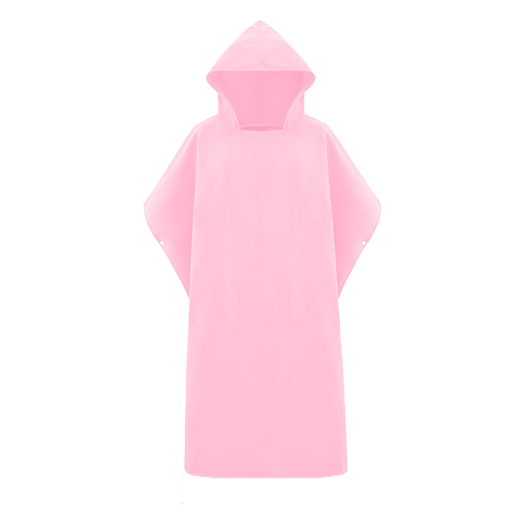 純色微纖維吸水毛巾斗蓬 - 粉紅