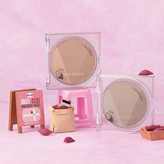 PERIPERA X PINK GUMA 三色柔霧修容盤 附陰影掃2支【2款色號】