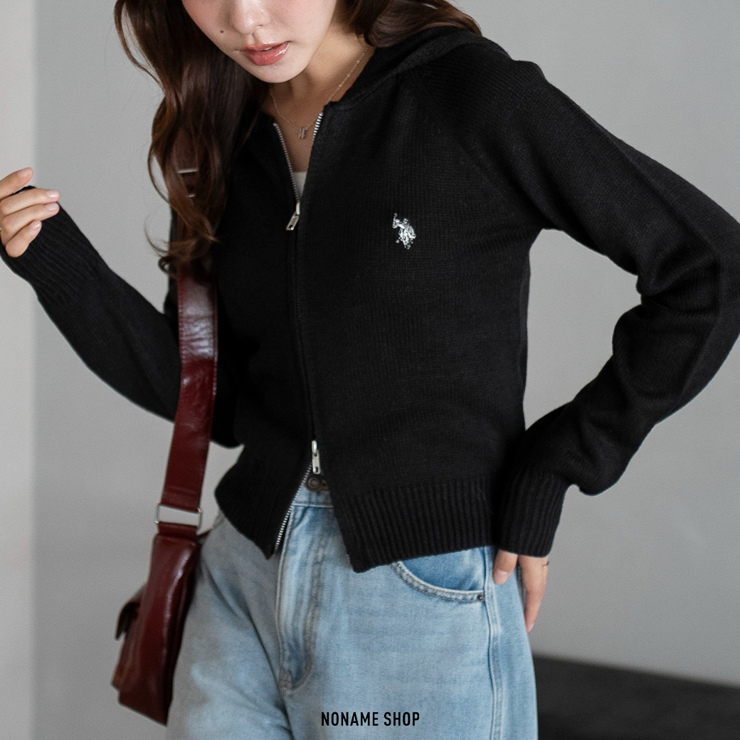 U.S. POLO ASSN. WZIP 針織 連帽 拉鍊 外套 四色 (女款)