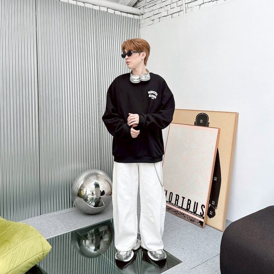 復古水洗 工裝彎刀褲