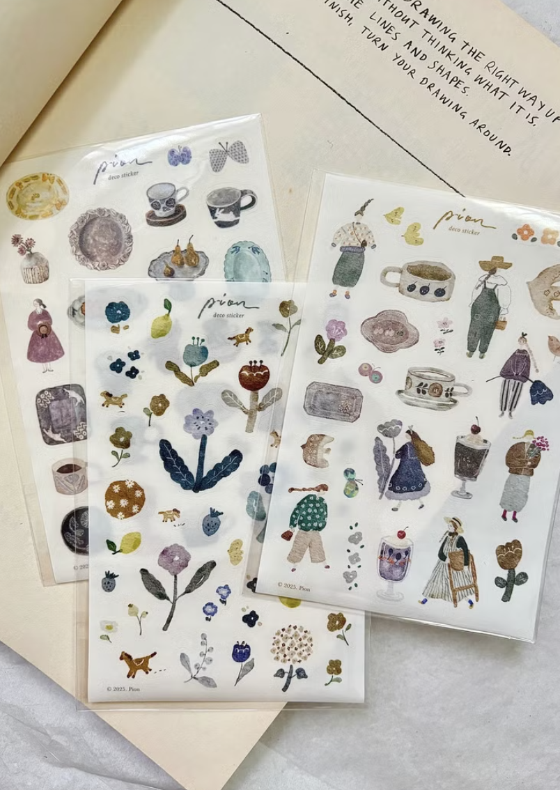 Pion | 陶器、小文青、馬兒 / 和紙割型貼紙 (3款)