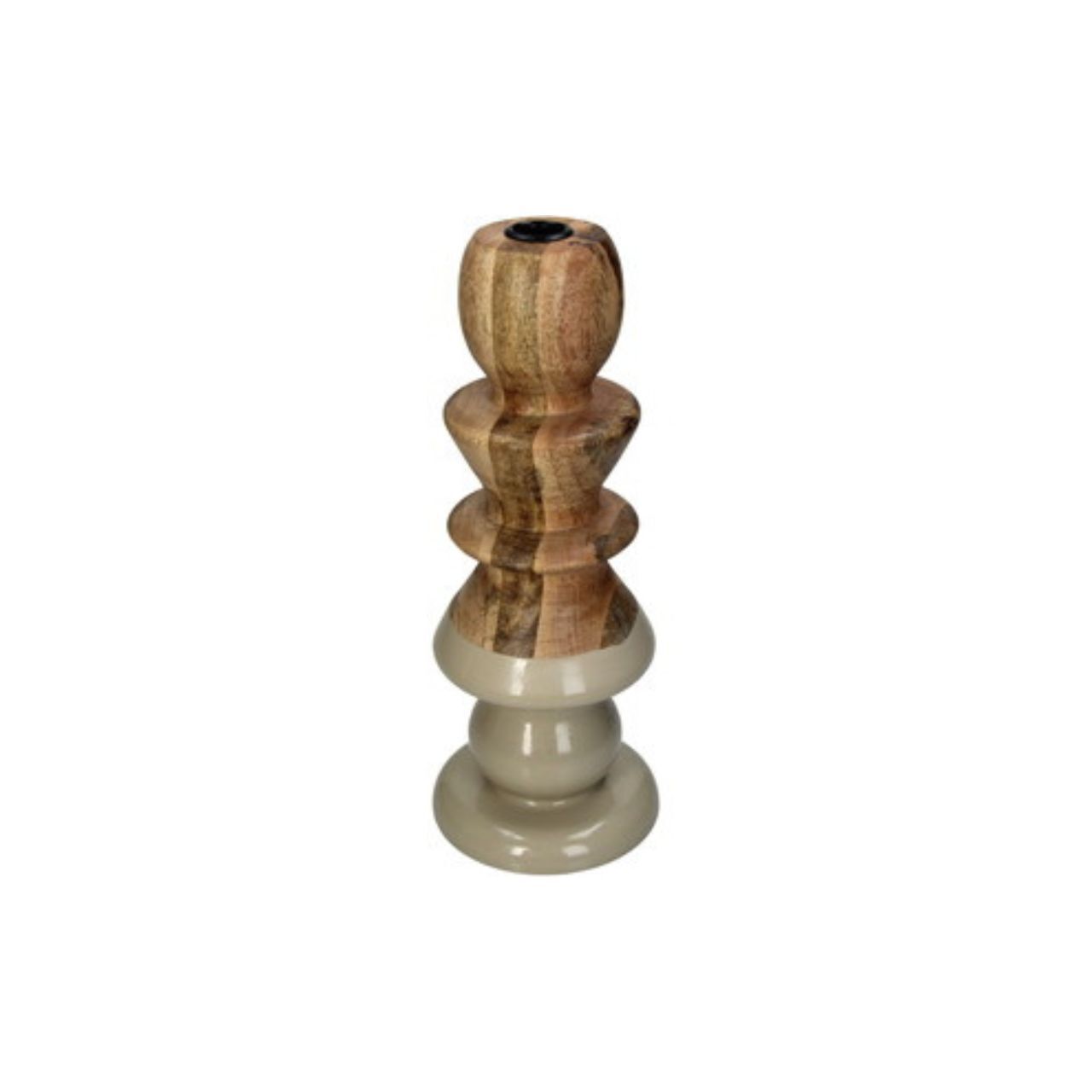 裝飾 木質拼接燭台  奶茶 2尺寸