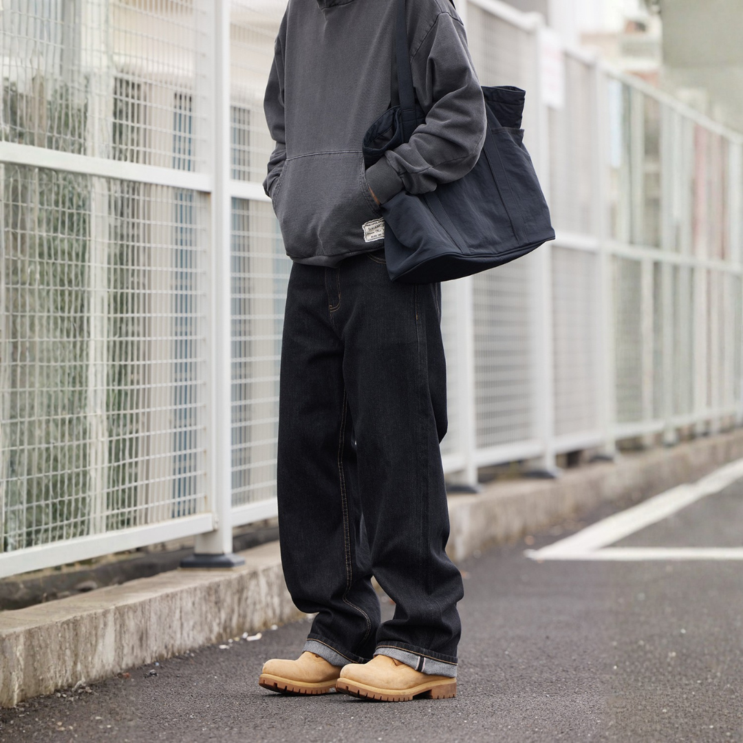 經典赤耳丹寧直筒牛仔長褲