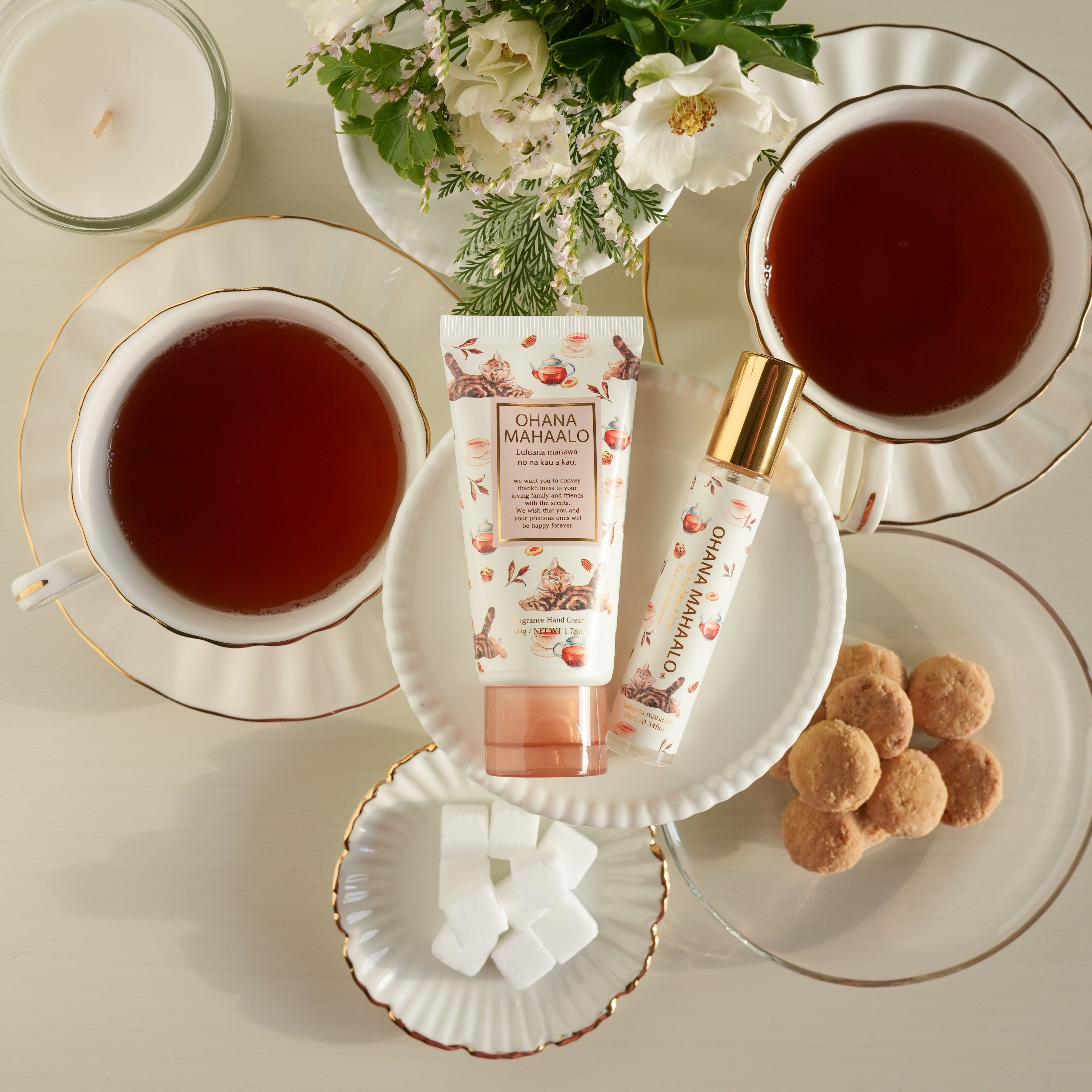 OHANA MAHAALO 貓咪伯爵 潤澤療癒護手霜50g(茶會限定)