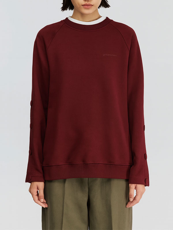 Semicouture  袖排釦T恤(酒紅)