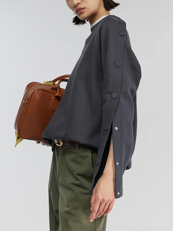 Semicouture  袖排釦T恤(深灰)