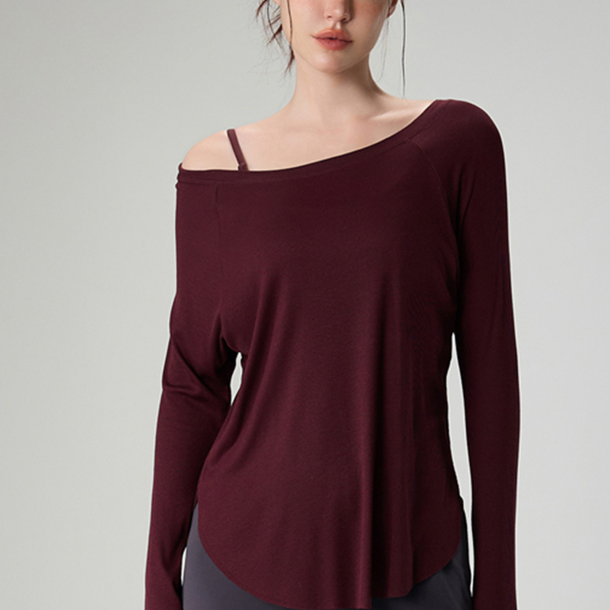 莫代爾羅紋修身顯瘦瑜珈/運動/機能長袖