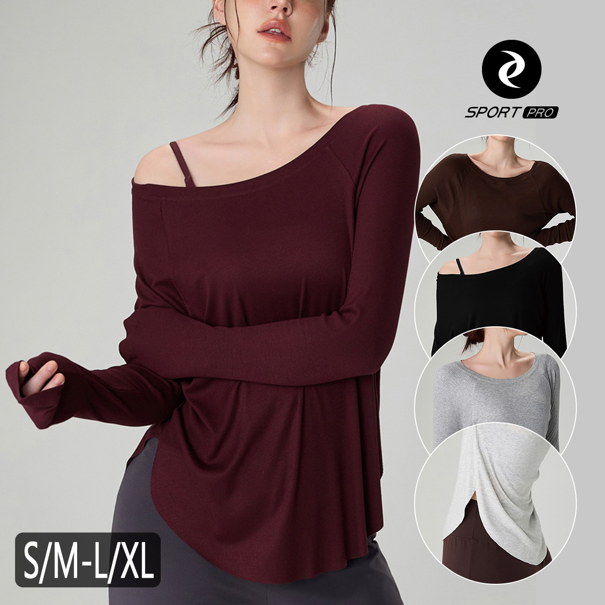 莫代爾羅紋修身顯瘦瑜珈/運動/機能長袖