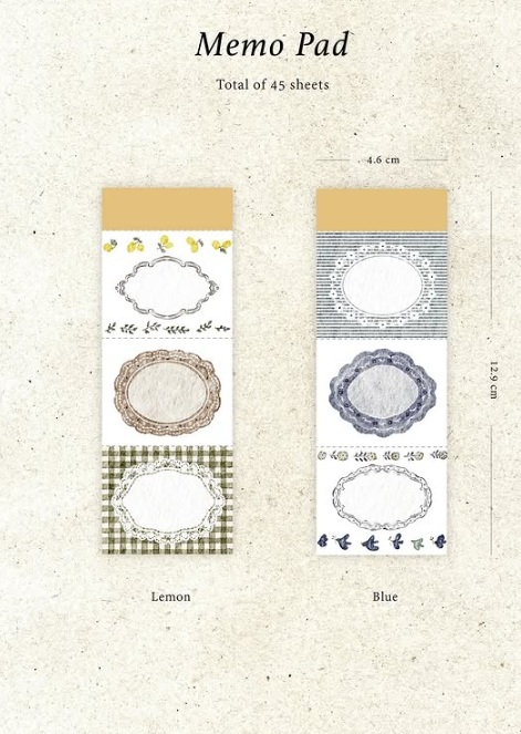 Pion．檸檬/藍色 便箋本 共二款 <整本/綜合分裝>