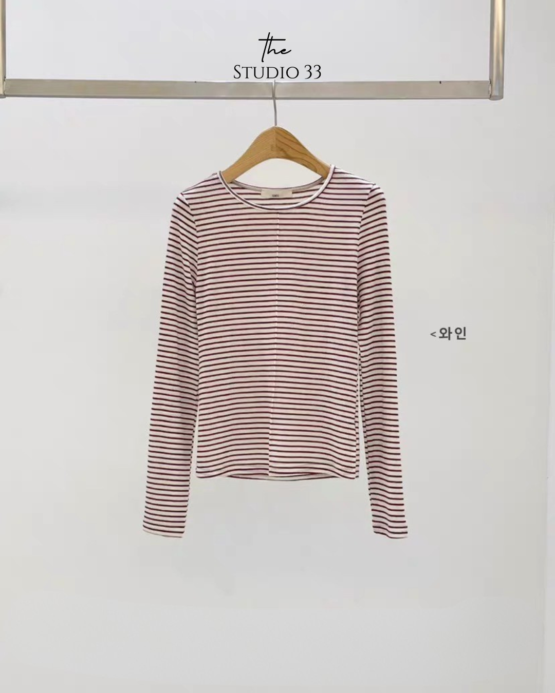 圓領條紋長袖T恤