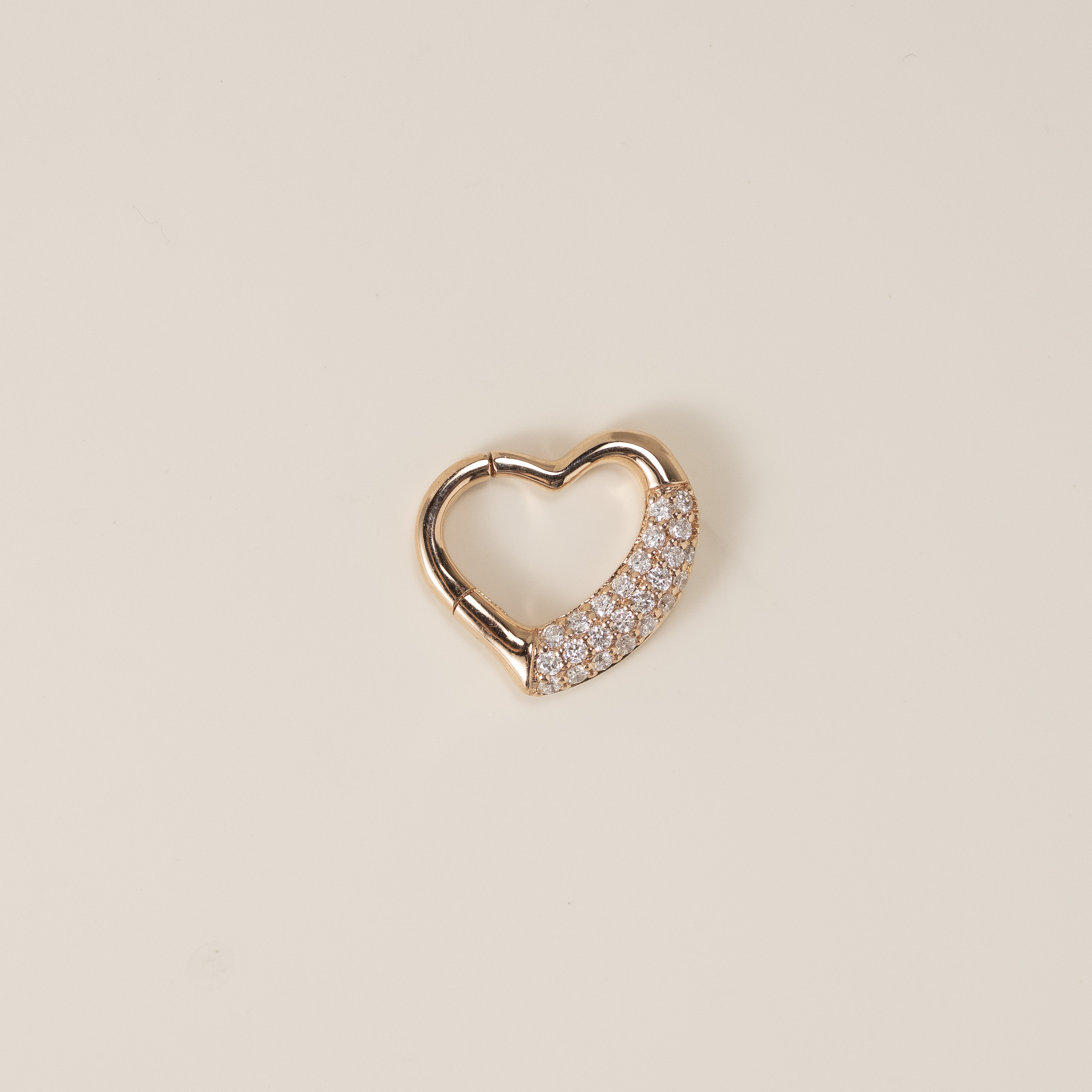 18K Heart Diamond Lock Pendant