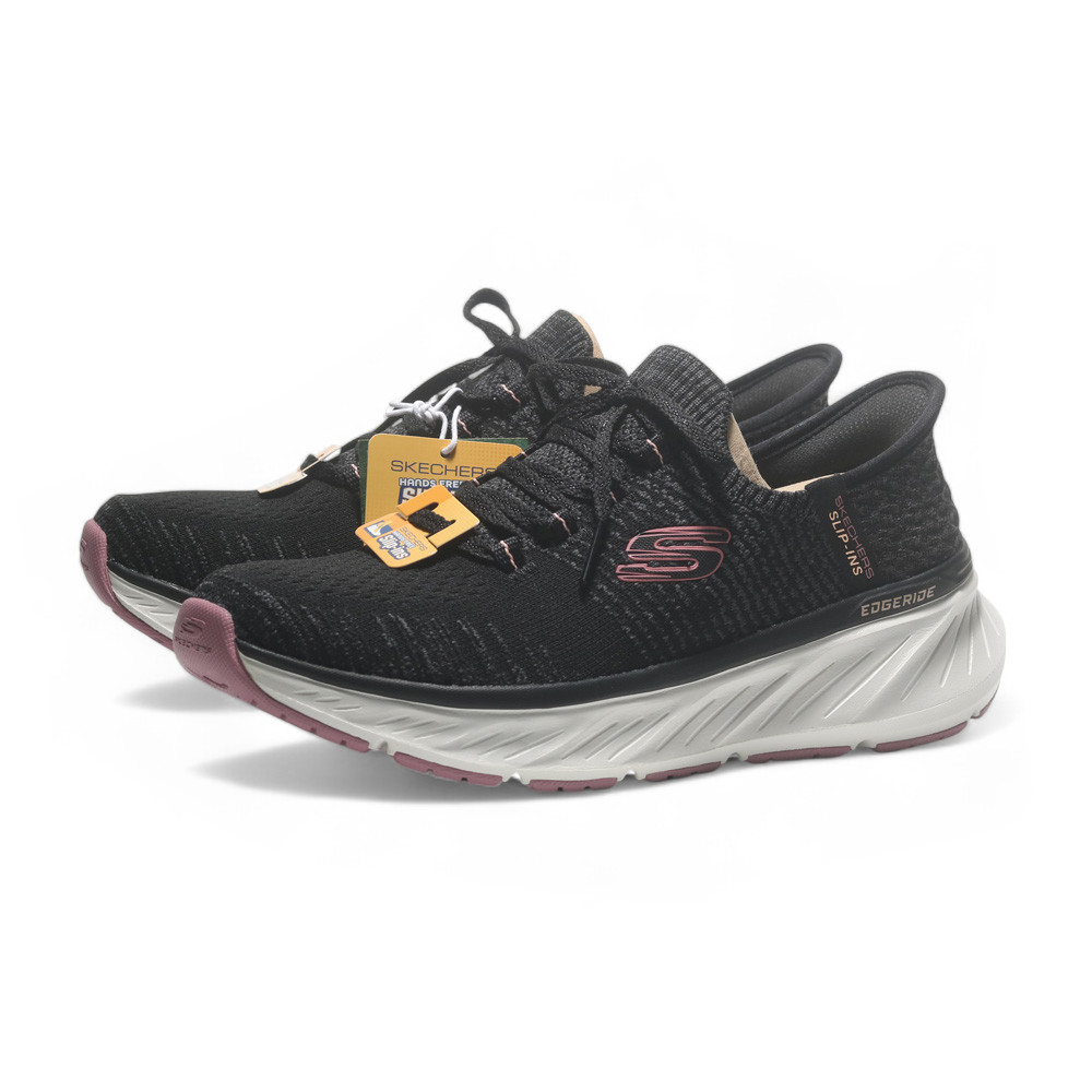 SKECHERS 休閒鞋 EDGERIDE 黑粉 編織 瞬穿 襪套 女 150470BKPK