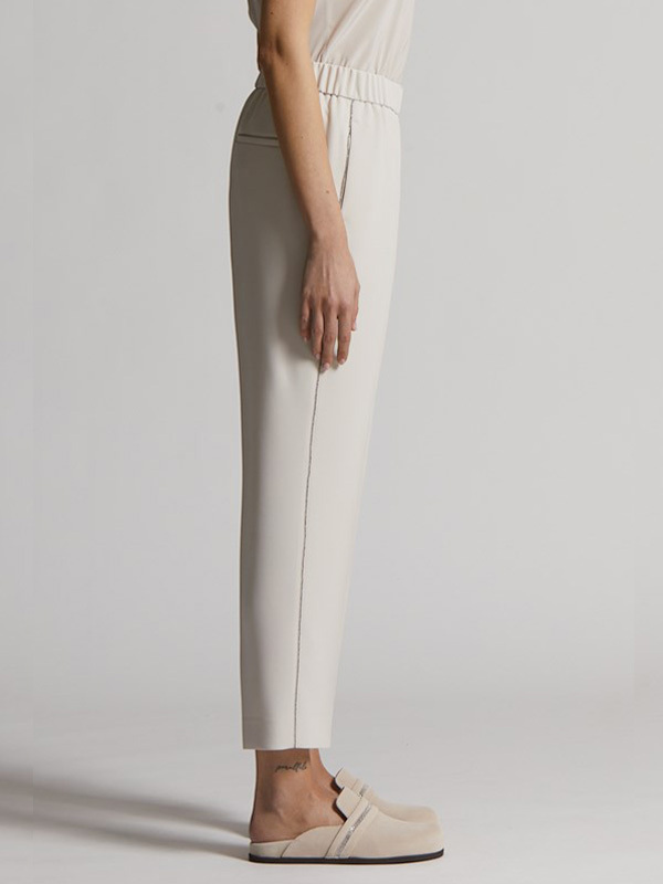 PESERICO 鬆緊側銀鍊長褲(米)