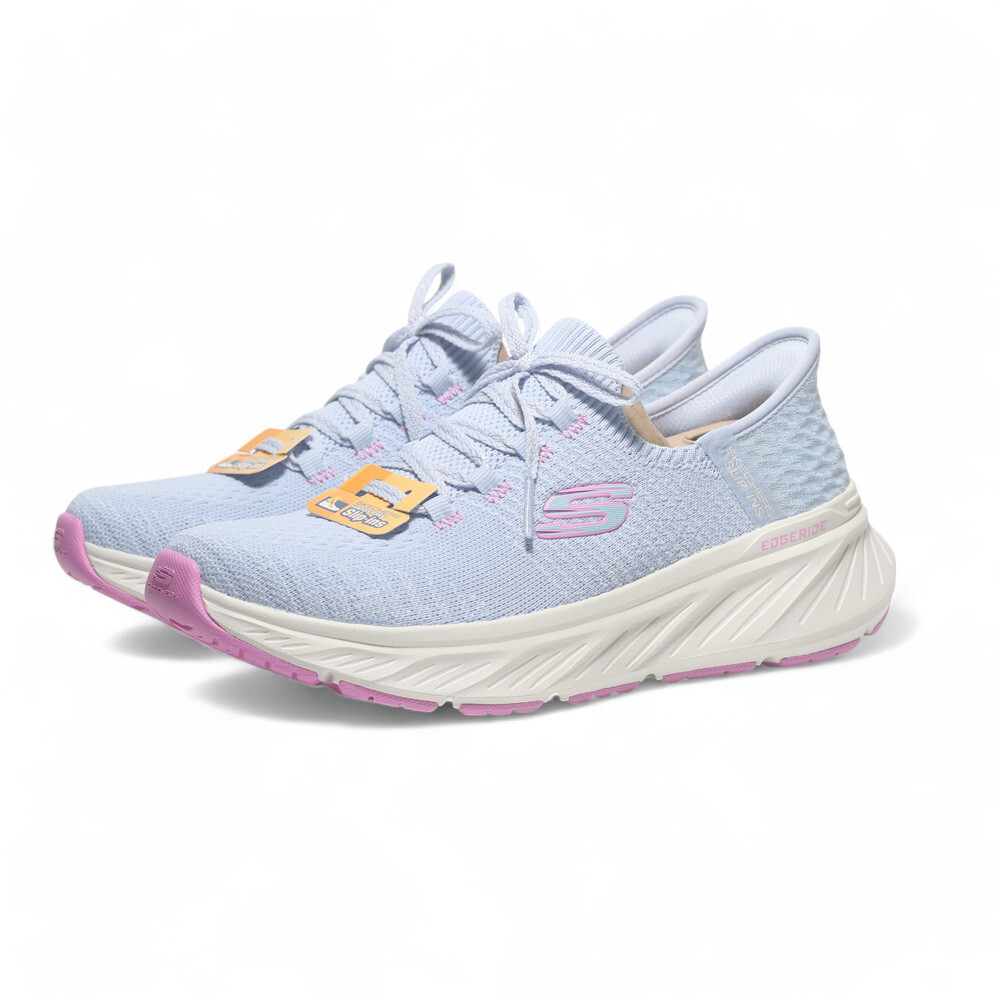 SKECHERS 休閒鞋 EDGERIDE 水藍粉 瞬穿 襪套 健走鞋 女 150470PWPK