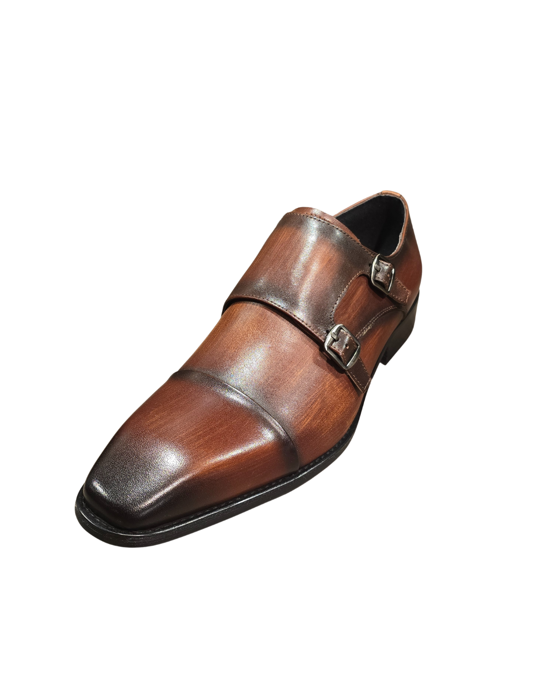 Revic 男裝皮鞋 | OF-40T｜棕色橫飾雙扣皮鞋