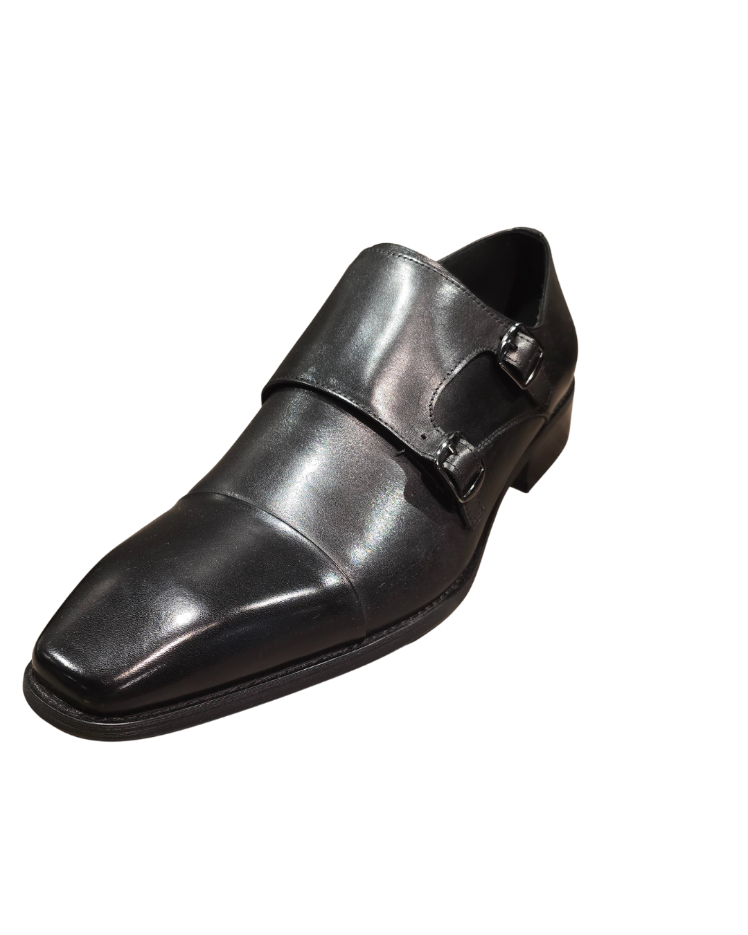 Revic 男裝皮鞋 | OF-40BK ｜黑色橫飾雙扣皮鞋