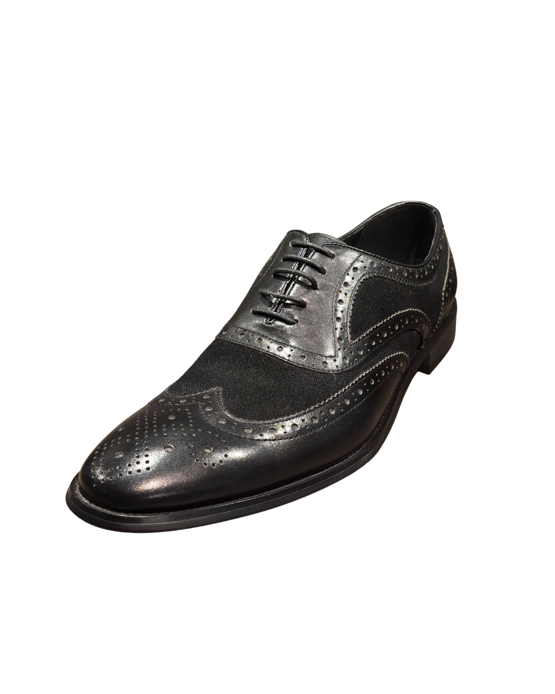 Revic 男裝皮鞋 | OF-13BK | 黑色橫飾牛津皮鞋