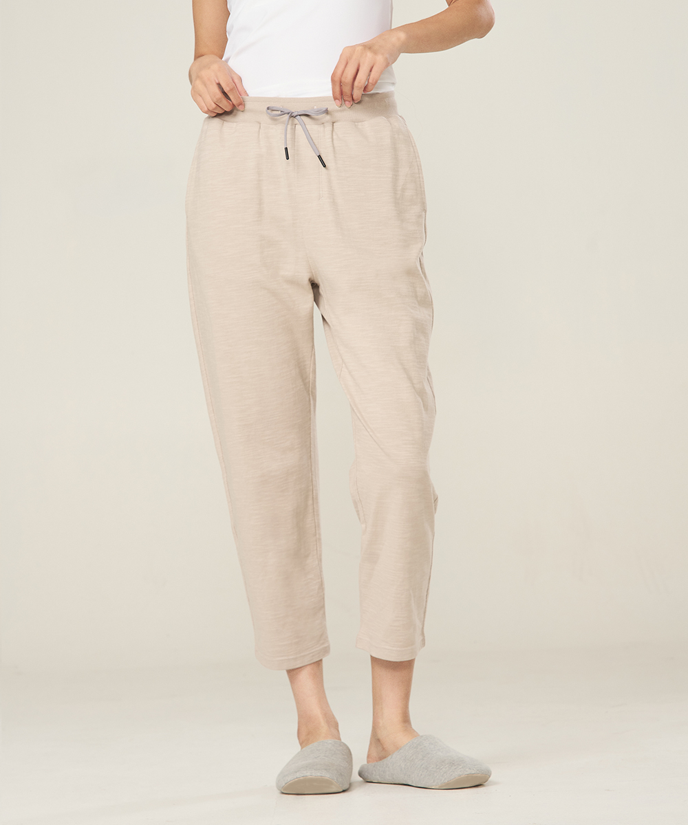 自由空間-FLOWING 竹節棉女居家休閒九分褲 UE0K0625